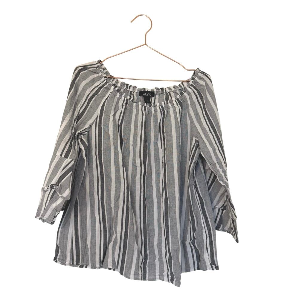 Alyx Women's gray and White Striped Blouse